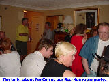Tim and others at Roc*Kon 2004 Room Party