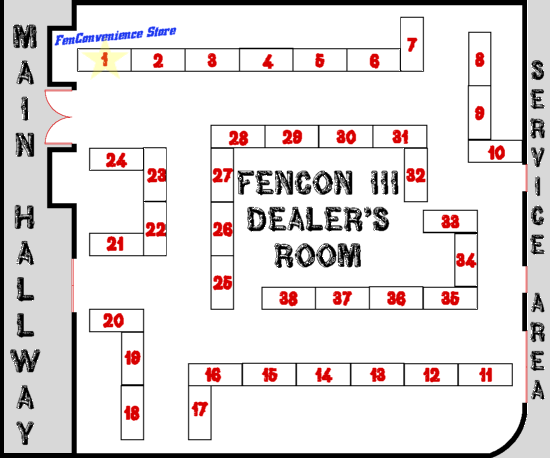 FenCon III Dealer's Room Map