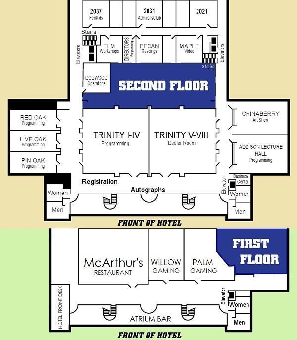 FenCon X Hotel Map and Programming Layout (basic)