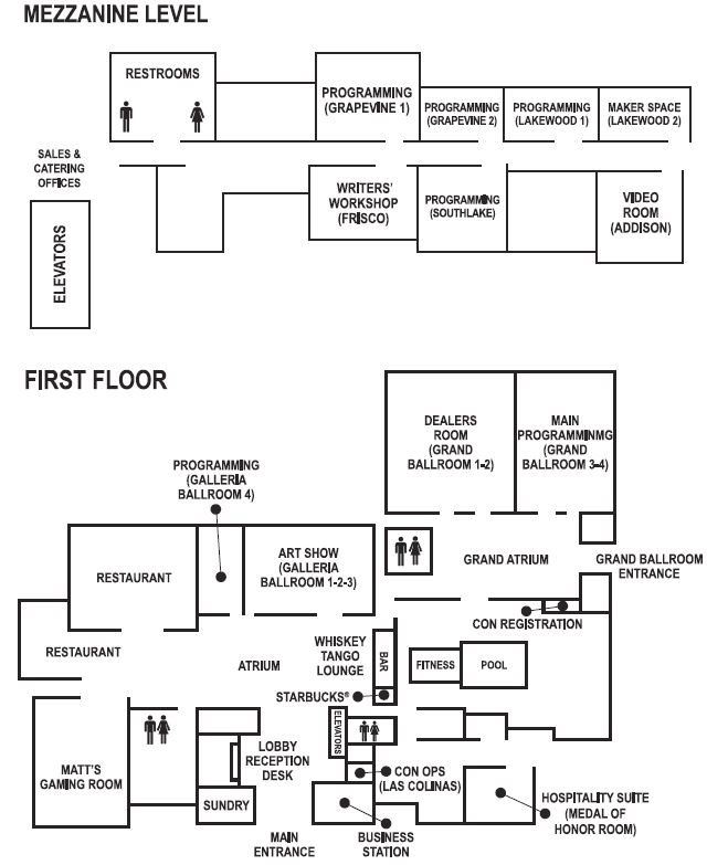 FenCon  Hotel Map and Programming Layout (basic)